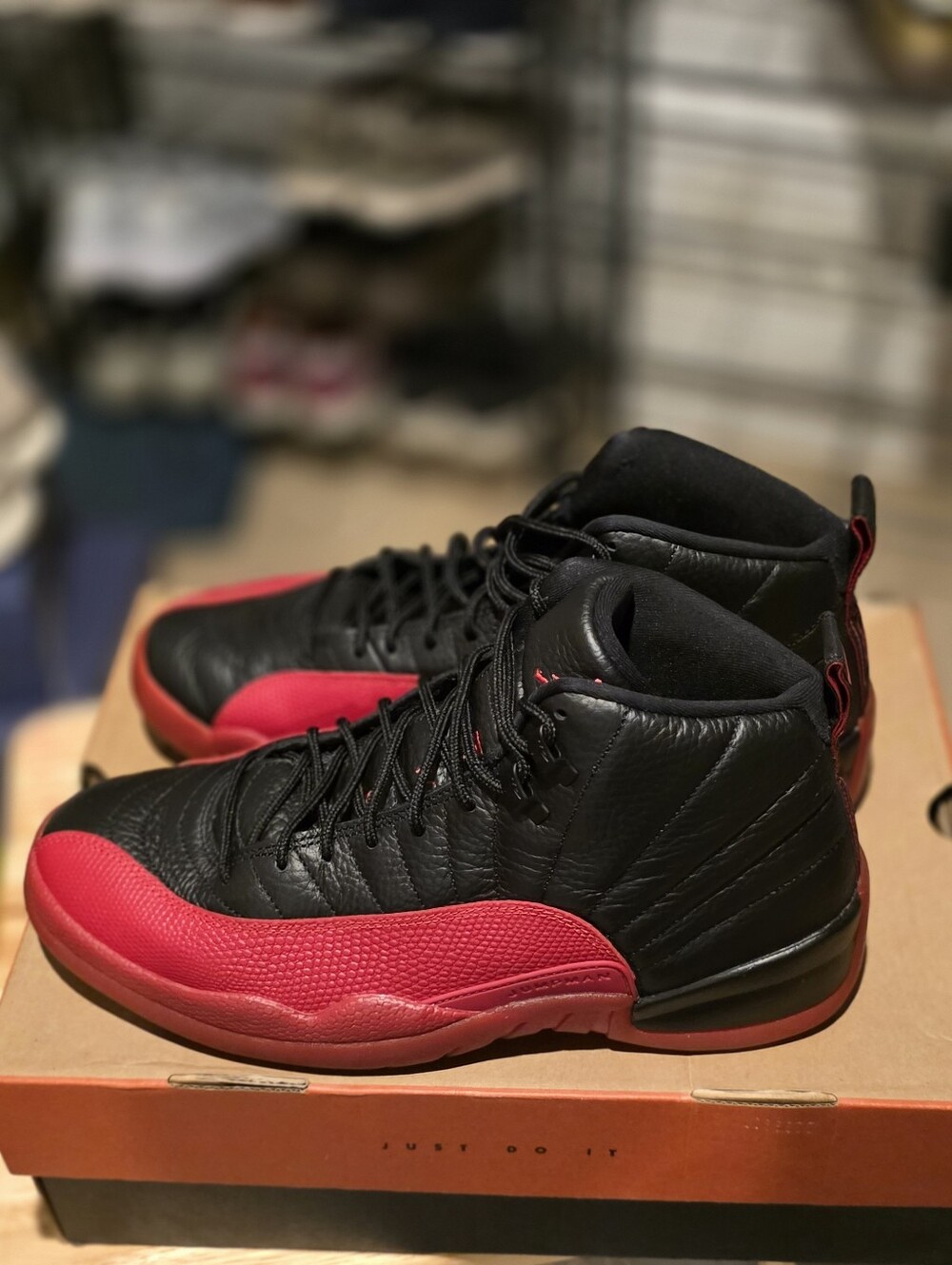 Jordan Retro High-Top Sneakers in Black and Red